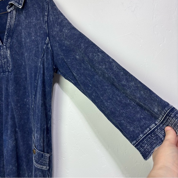 Soft Surroundings Blue Denim Tunic Shirt Dress Stretch Medium - Picture 4 of 12